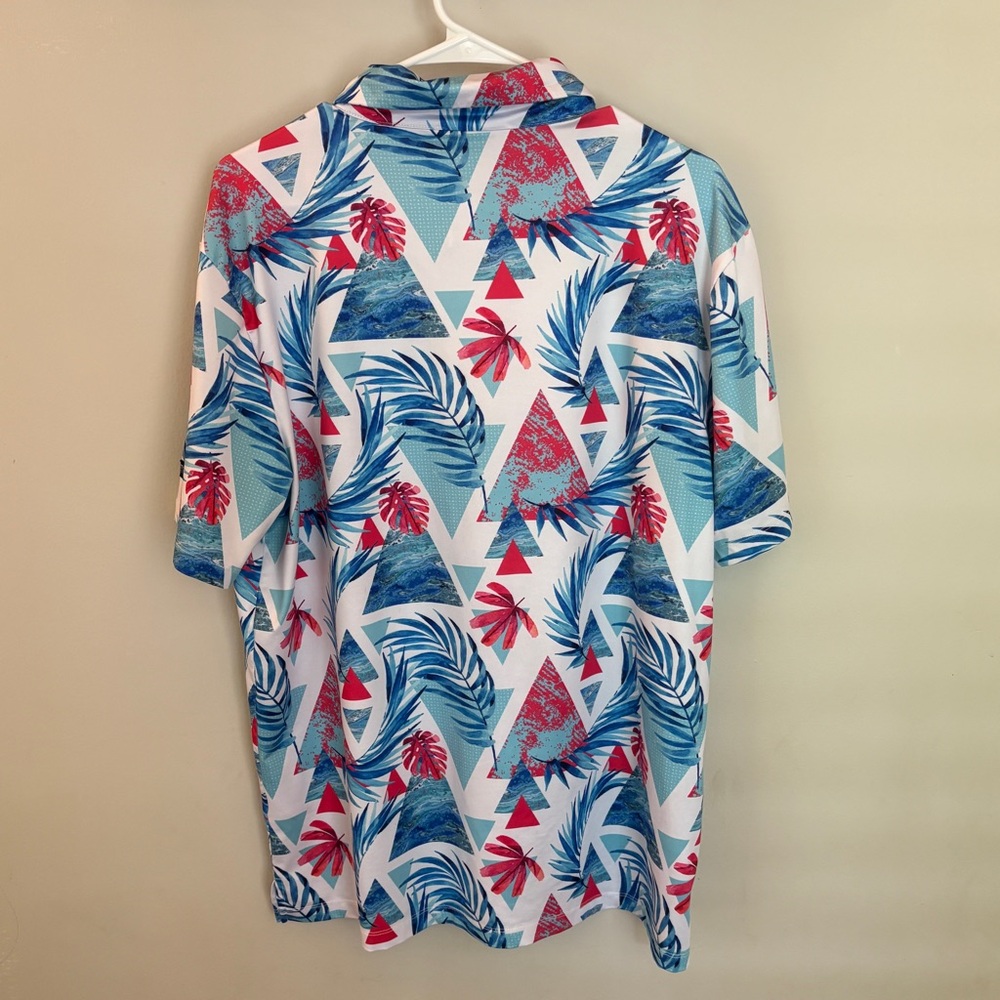 🏌️‍♂️ Yatta Golf Polo – Men’s Large – Tropical Print Performance Shirt 🌴🌊 - Picture 5 of 7
